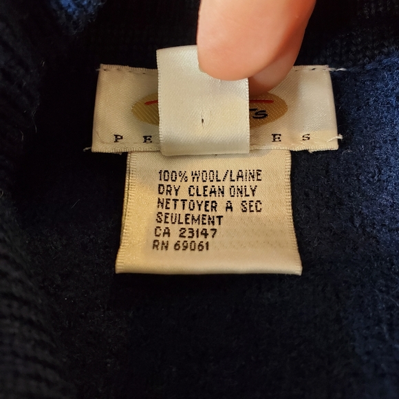 EUC Vintage Talbots Wool Sweater Zipper Jacket Petite Small Blue - Picture 6 of 8